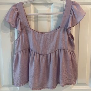 Rose and Remington - Lavender silk-like blouse - Size Medium